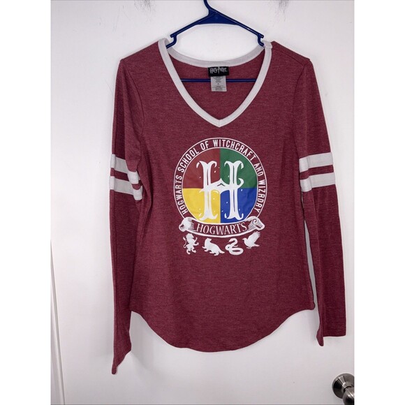 Harry Potter Hogwarts School of Witchcraft and Wizardry T-Shirt LS Jr Medium - Picture 1 of 5